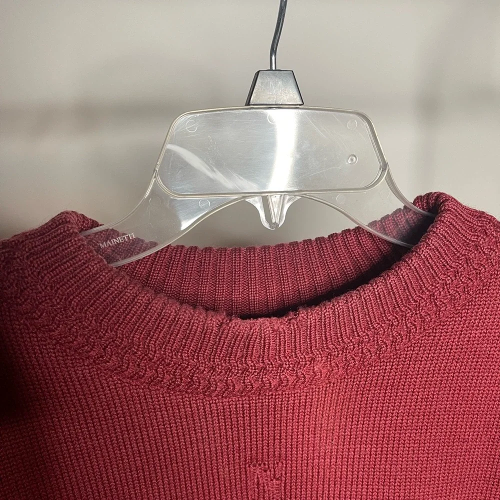 Genuine Country Road Work Wear Maroon Knit Crew Pull Over Compass Sweater Mens L - Picture 6 of 8